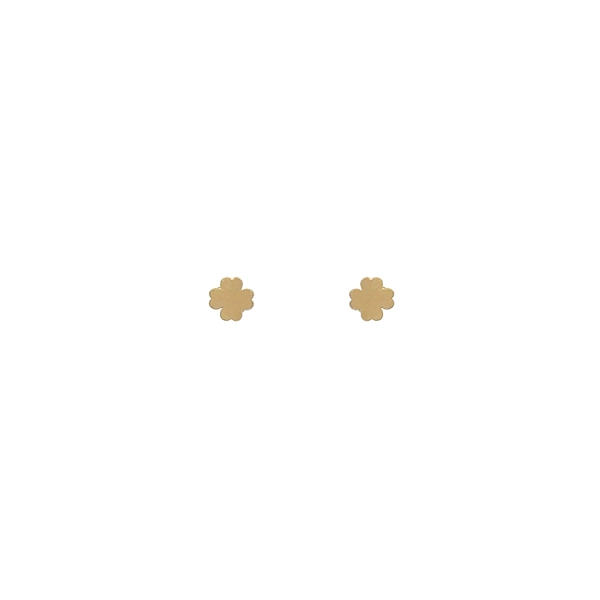 Gold Peck Earrings Four-leaf clover
