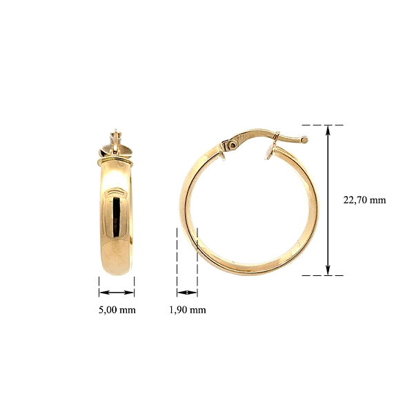 Gold Round Earrings