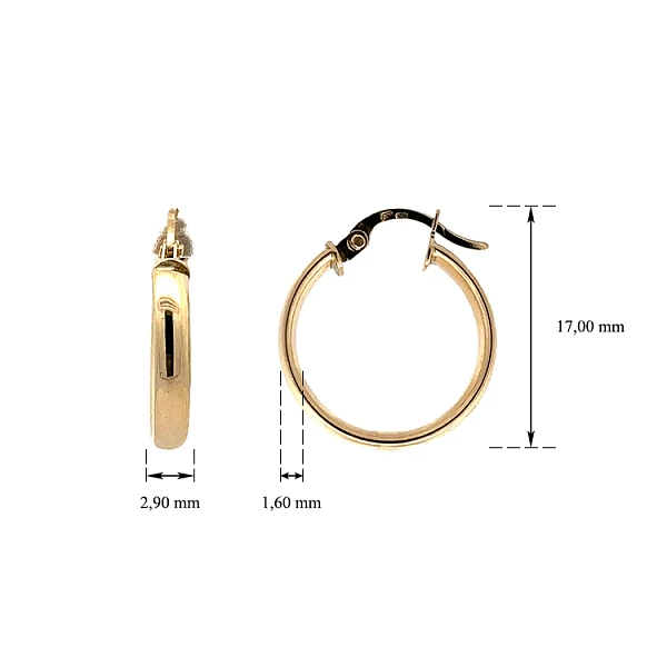 Gold Round Earrings