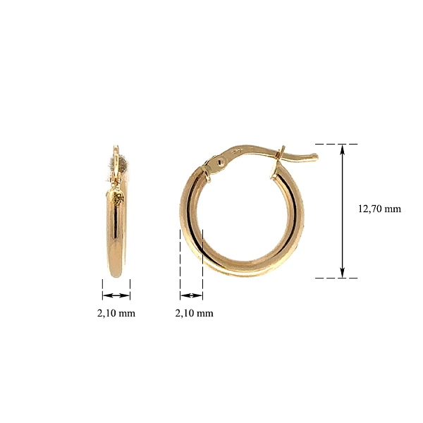 Gold Round Earrings
