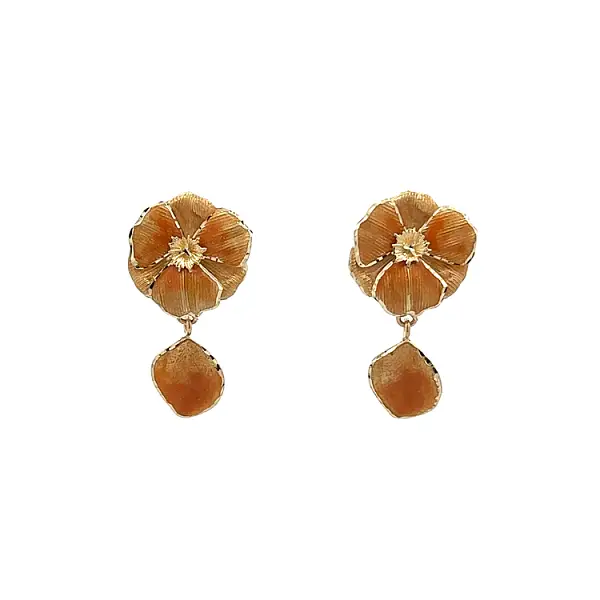 Zlaté Visací Náušnice se Smaltem