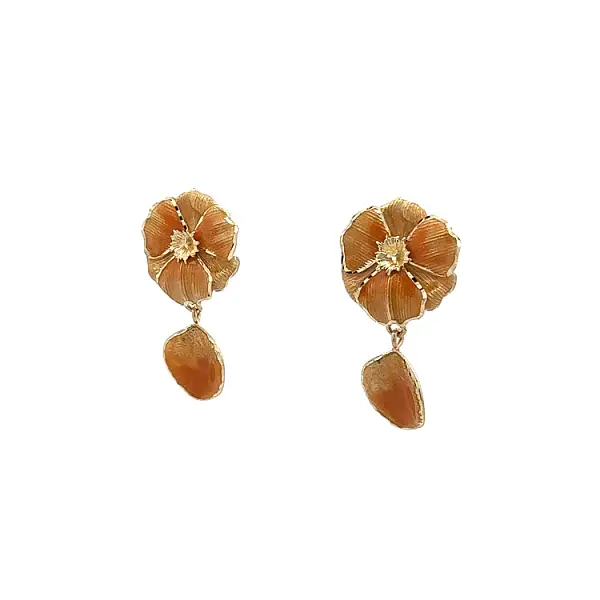 Zlaté Visací Náušnice se Smaltem