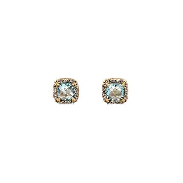 Gold Pecky Earrings with Topaz