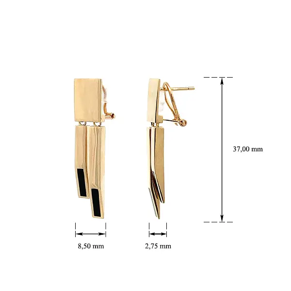 Zlaté Visací Náušnice se Smaltem