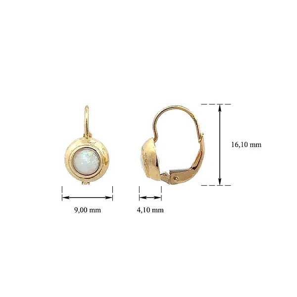 Zlaté Náušnice s Opálem