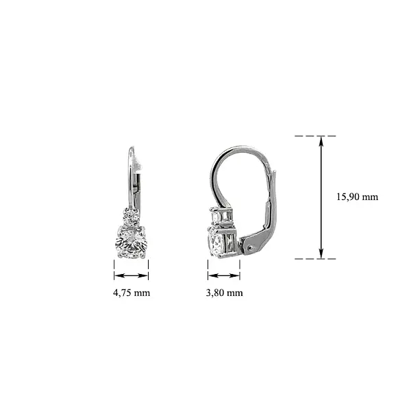 Náušnice se Zirkony z Bílého Zlata