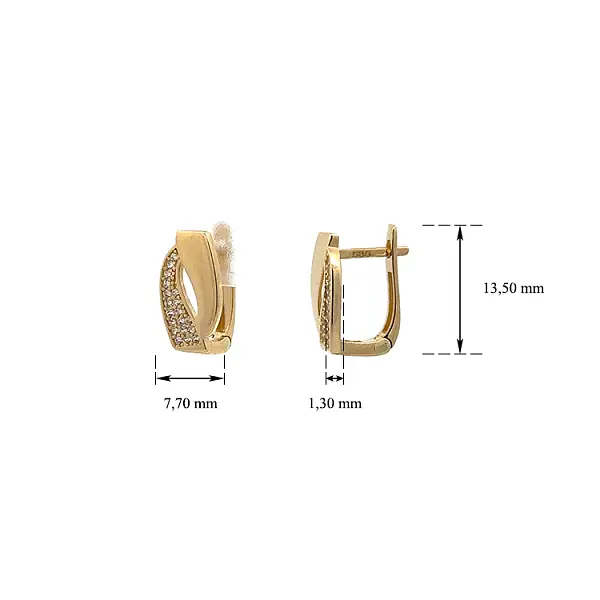 Zlaté Náušnice se Zirkony