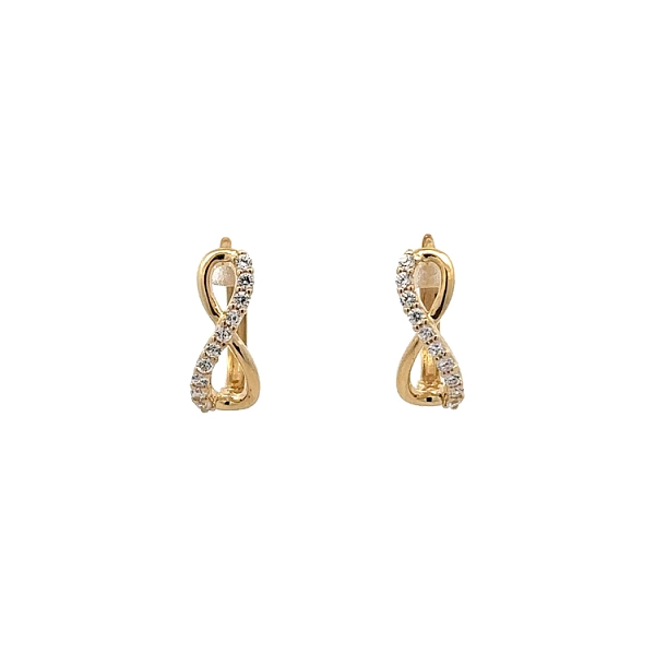 Golden Infinity Earrings with Zirconias
