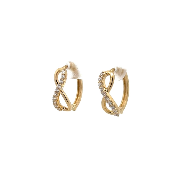 Golden Infinity Earrings with Zirconias