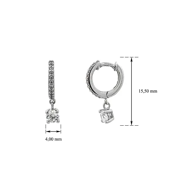 Visací Náučnice se Zirkony z Bílého Zlata