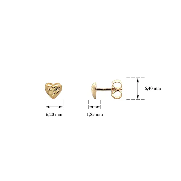 Zlaté Peckové Náušnice Srdíčka