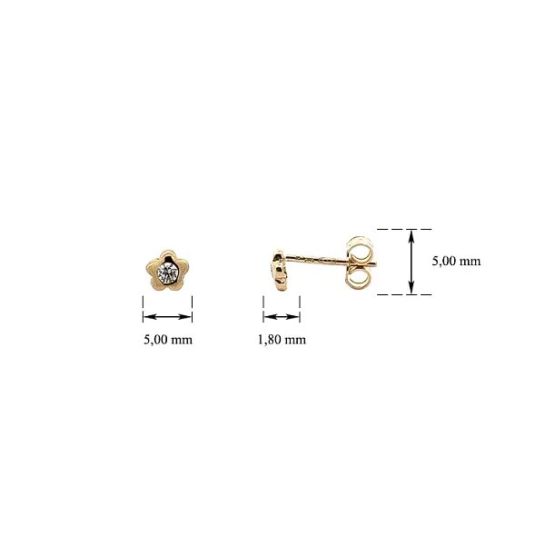 Zlaté Peckové Náušnice se Zirkony