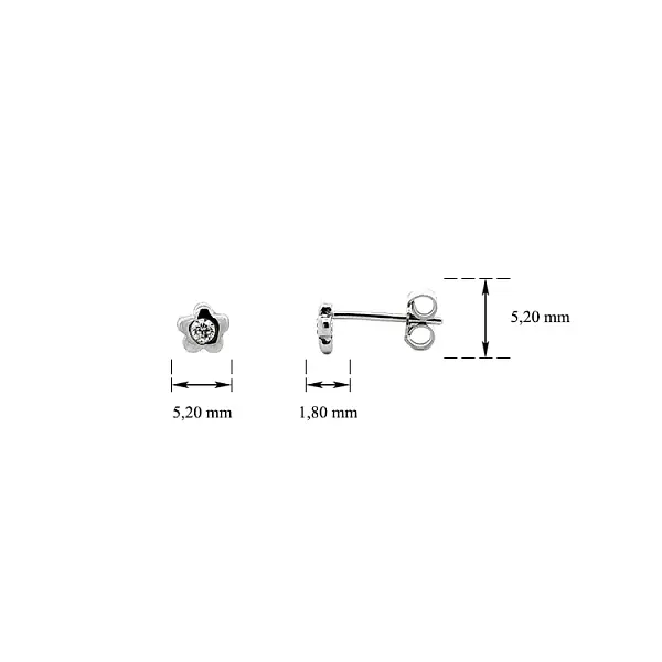 Peckové Náušnice Kytičky se Zirkonem