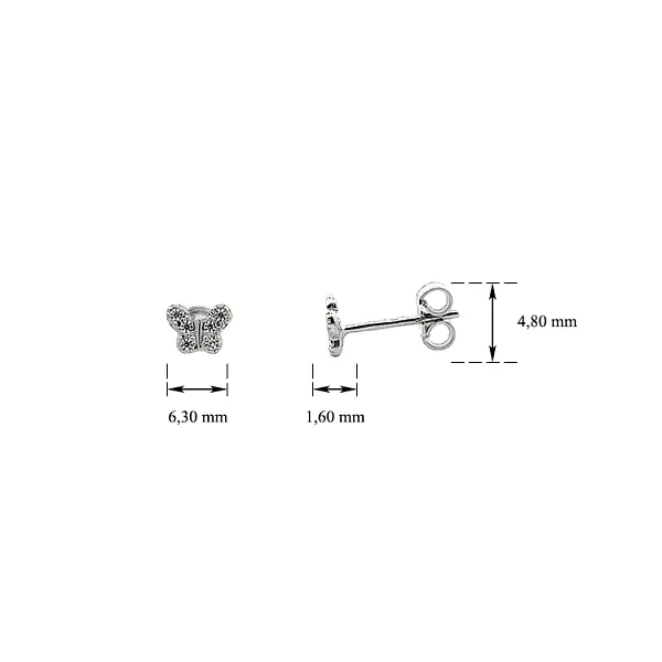Peckové Náušnice Motýlky se Zirkony