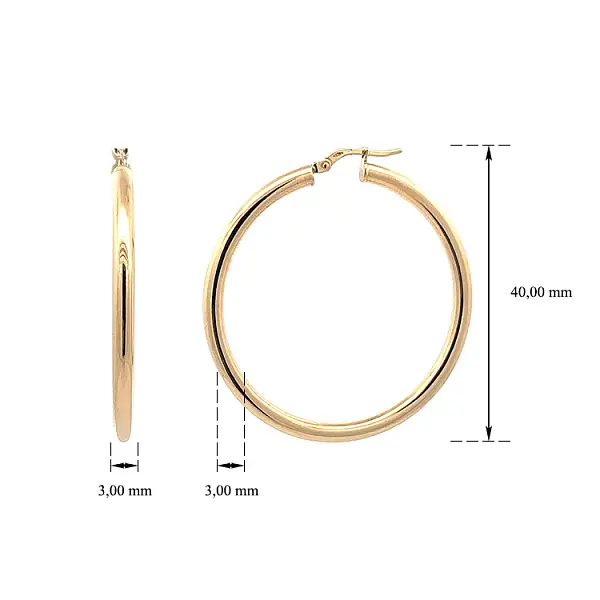 Elegantní Kruhové Náušnice ze Žlutého Zlata