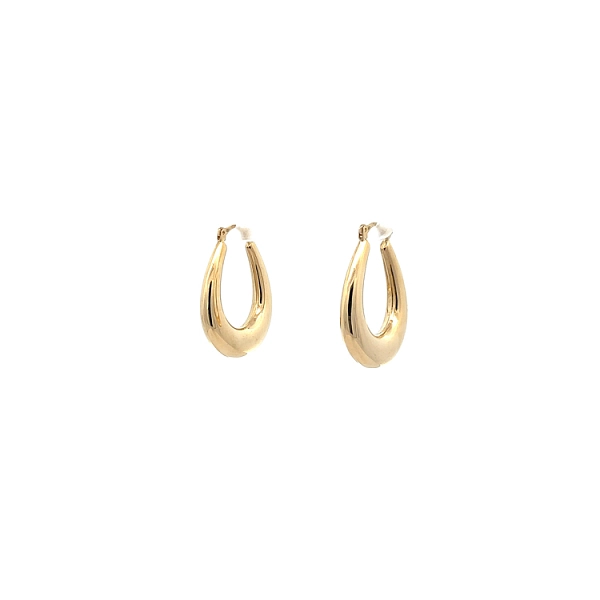Delicate Drop Shape Earrings in Smooth Gold