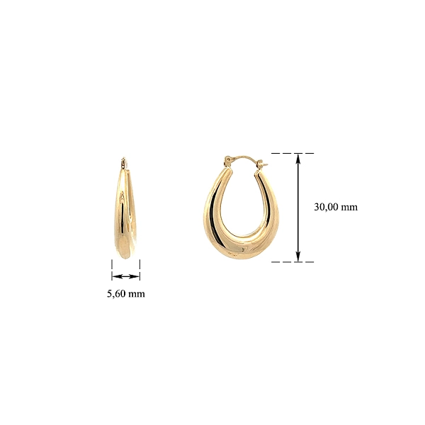 Delicate Drop Shape Earrings in Smooth Gold