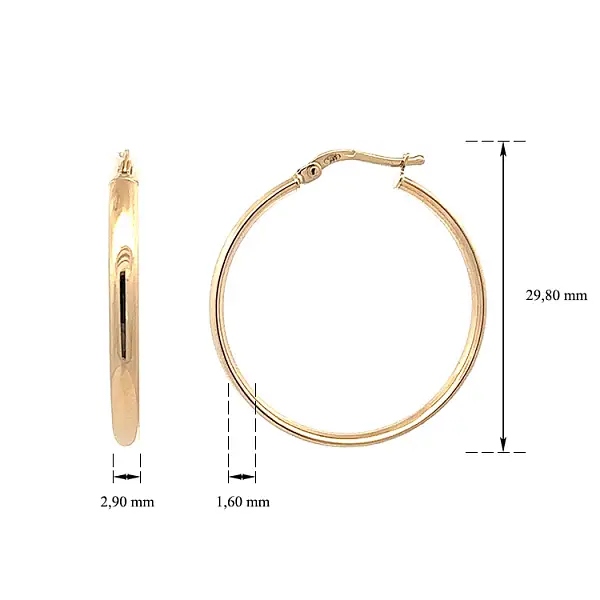 Elegantní Kruhové Náušnice ze Žlutého Zlata