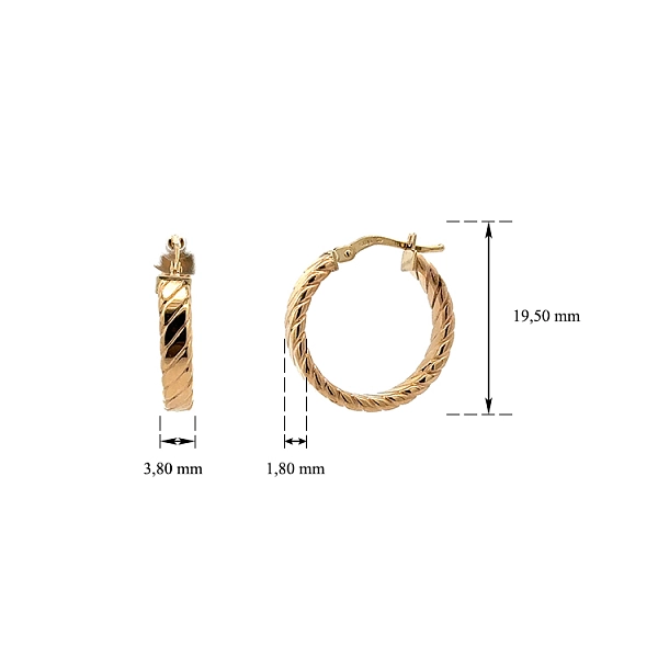 Gold Round Earrings
