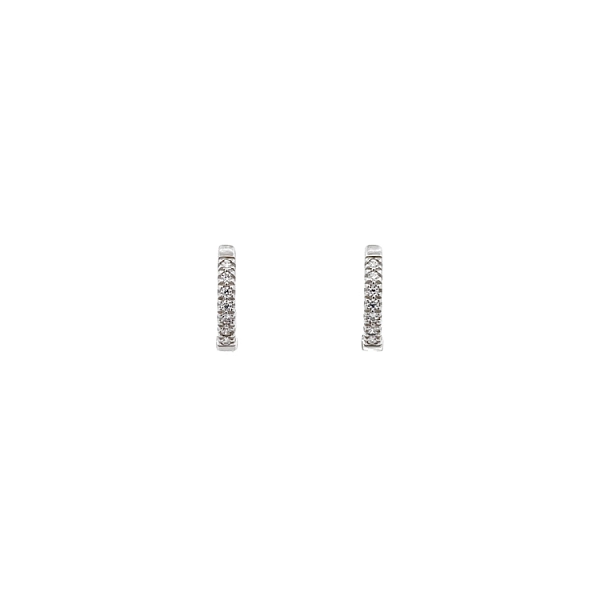 Round Earrings with White Gold Zircons