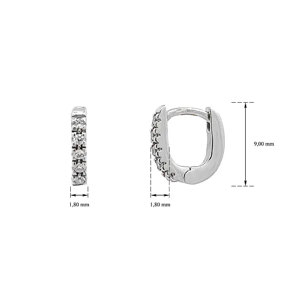 Kruhové Náušnice se Zirkony z Bílého Zlata