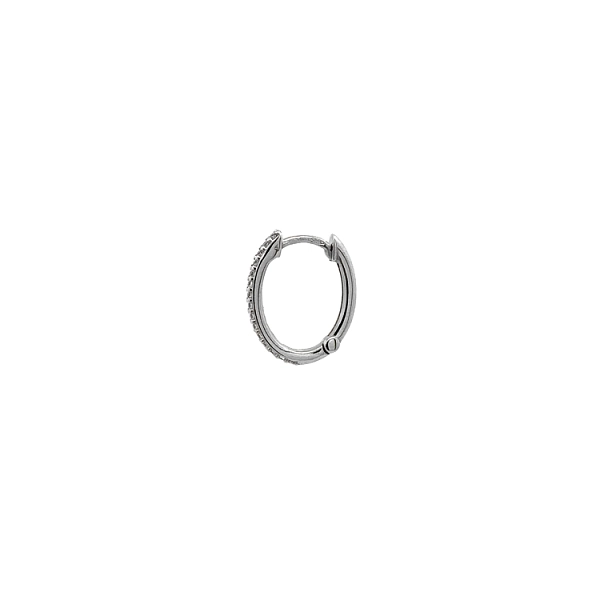 Round Earrings with White Gold Zircons