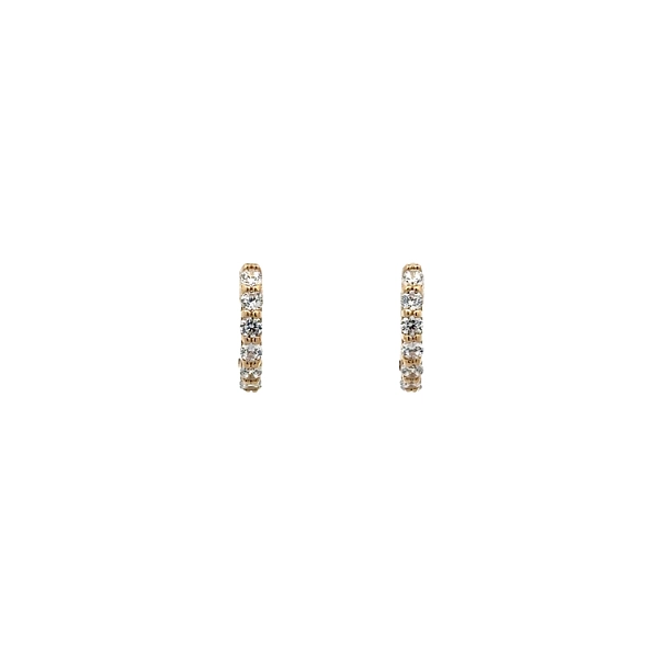 Gold Circular Earrings with Zircons