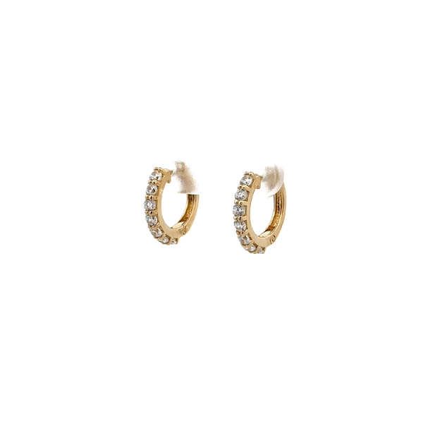 Gold Circular Earrings with Zircons