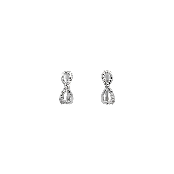 White Gold Infinity Earrings with Zirconias