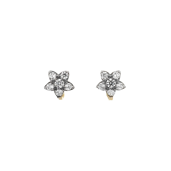 Gold Earrings with Zircons