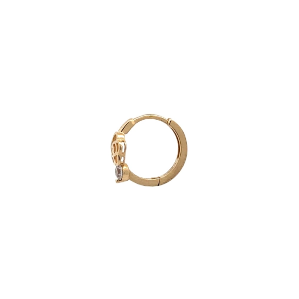 Gold Circular Earrings with Zircons