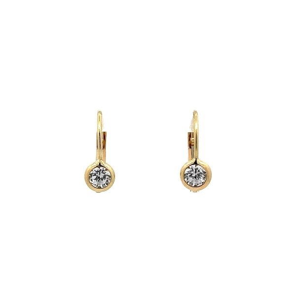 Gold Earrings with Zircons