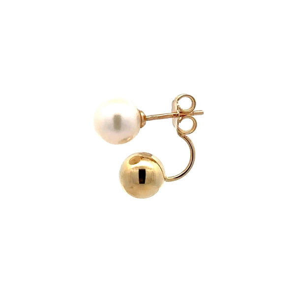 Gold Earrings Beads with Pearl