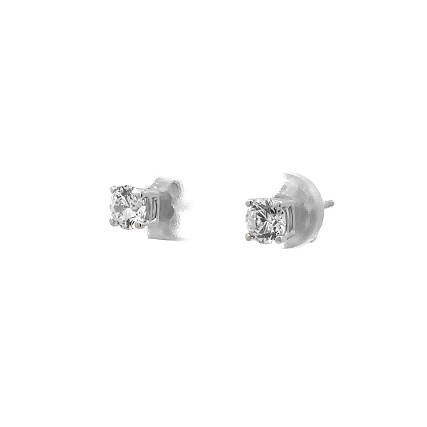 Earrings with White Gold Zircons
