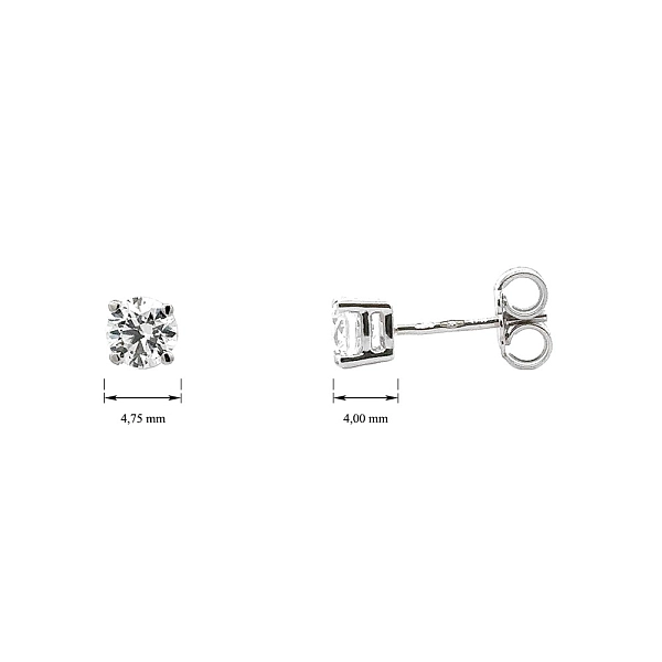 Earrings with White Gold Zircons