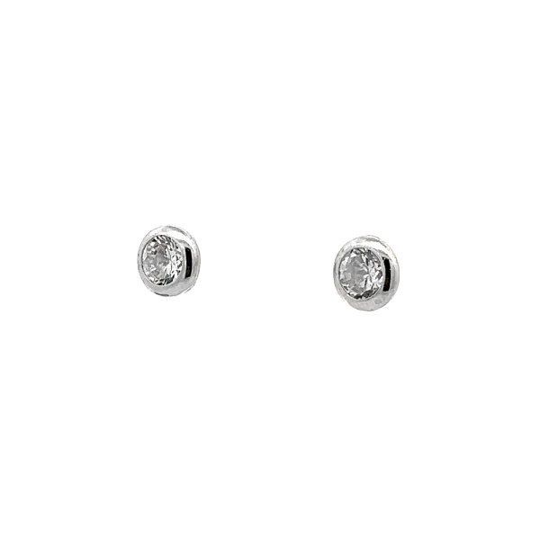 Earrings with White Gold Zircons
