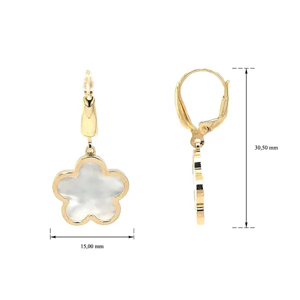 Zlaté Náušnice s Perletí