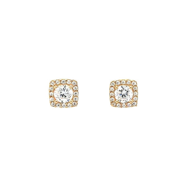 Gold Pecky Earrings with Zircones