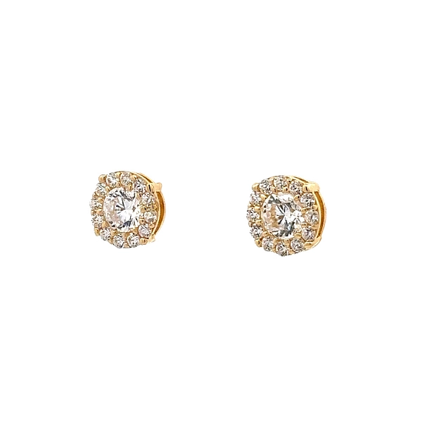 Gold Pecky Earrings with Zircones