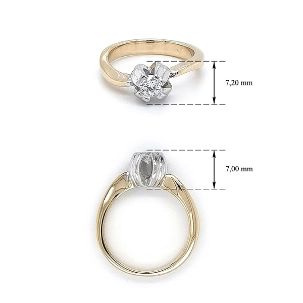 Ring with Zircon made of Combination Gold