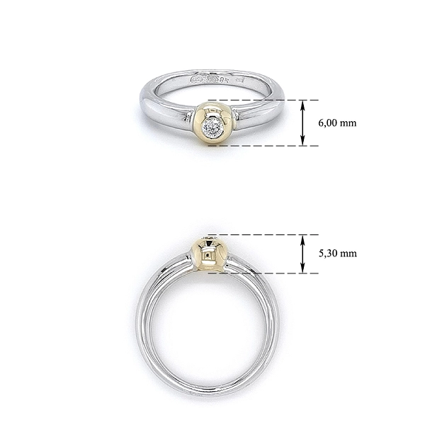 Ring with Zircon made of Combination Gold
