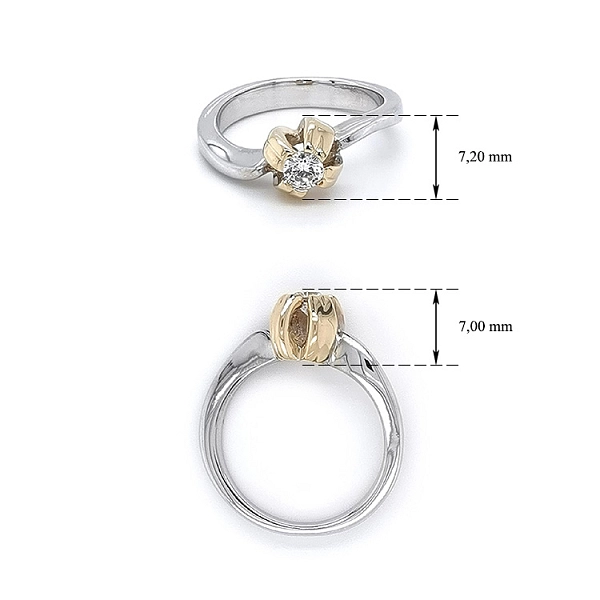Ring with Zircon made of Combination Gold