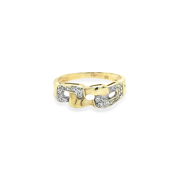Gold Ring with Zircons