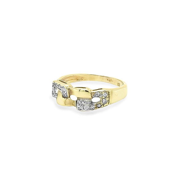 Gold Ring with Zircons