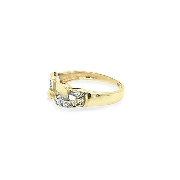 Gold Ring with Zircons