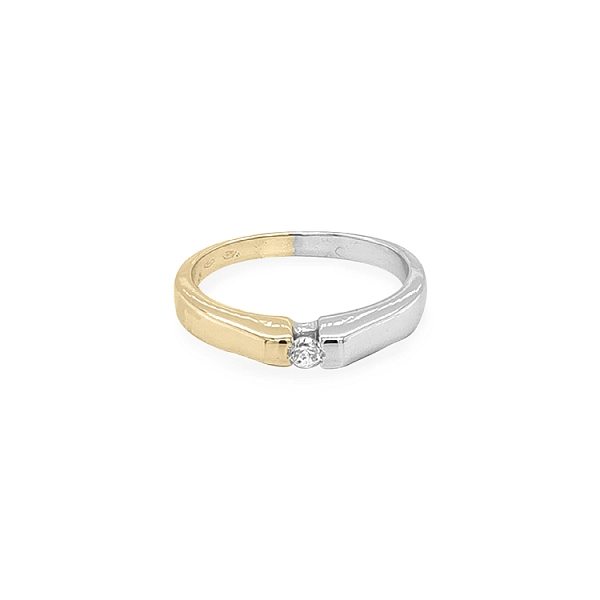 Gold Engagement Ring with Zircon