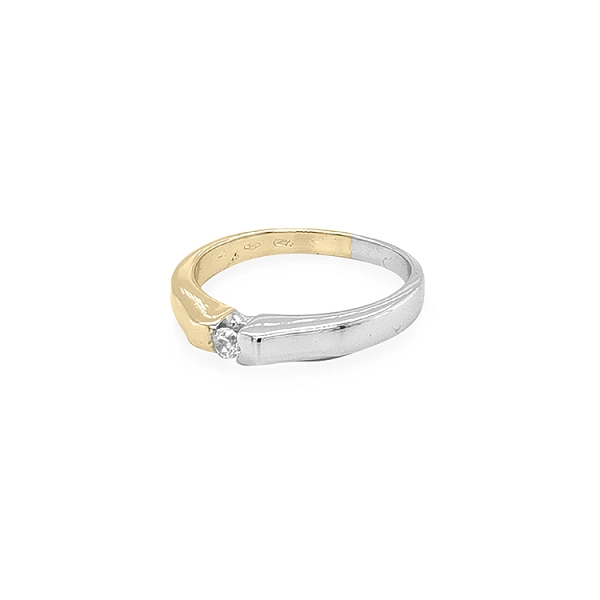 Gold Engagement Ring with Zircon