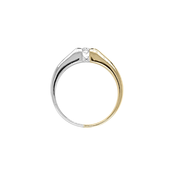 Gold Engagement Ring with Zircon
