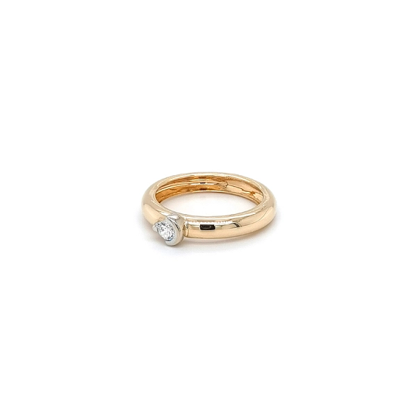 Gold Engagement Ring with Zircon