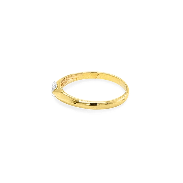 Gold Engagement Ring with Zircon